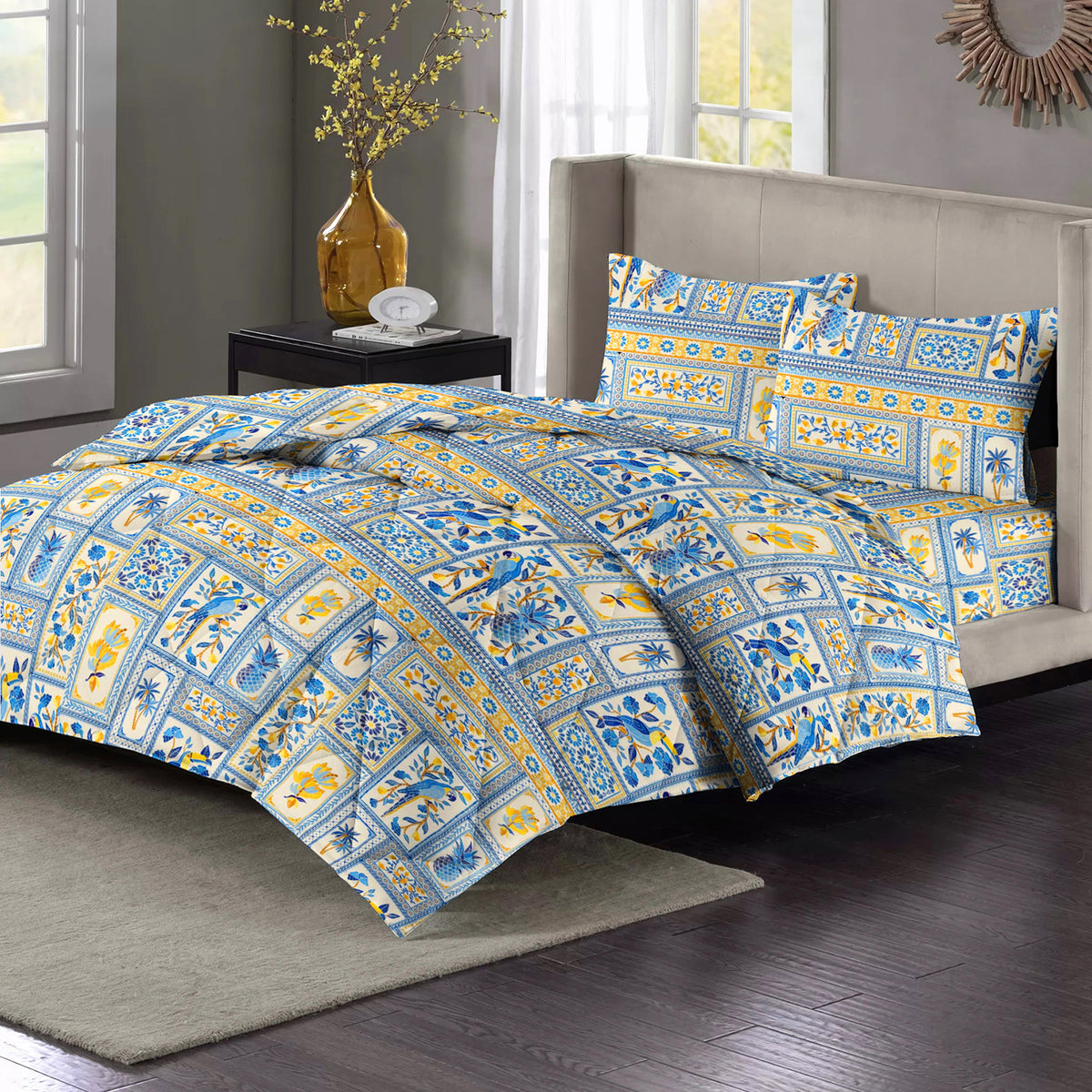 Valencia 4Pcs Bedding Set Royal Blue
