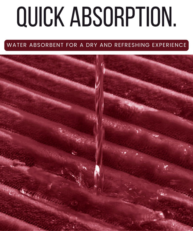 Memory Foam Pencil Design Bathmat Burgundy Red