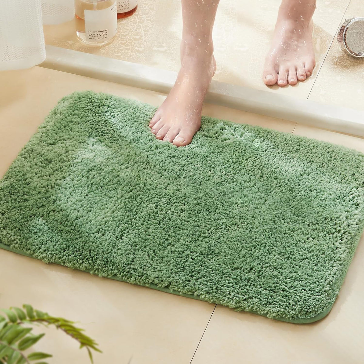 Microfiber Anti Skid Bathmat Sage Green