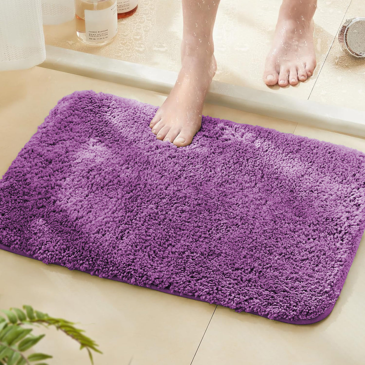 Microfiber Anti Skid Bathmat Lavender Purple