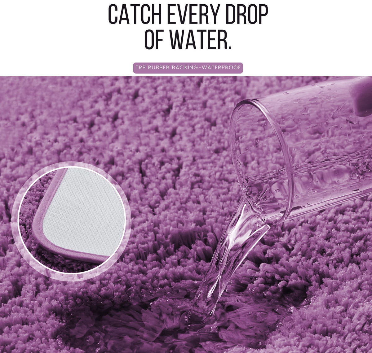 Microfiber Anti Skid Bathmat Lavender Purple