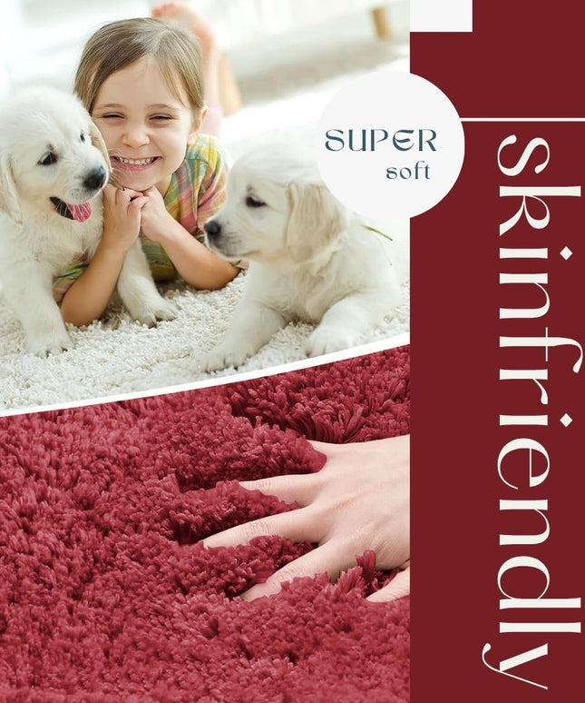 Microfiber Anti Skid Bathmat Crimson Red