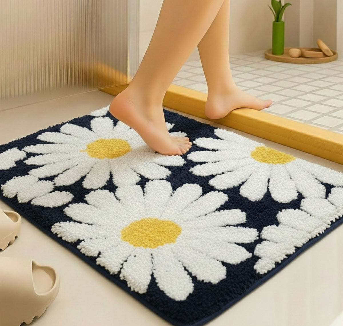 Tufted Mathmat Black White