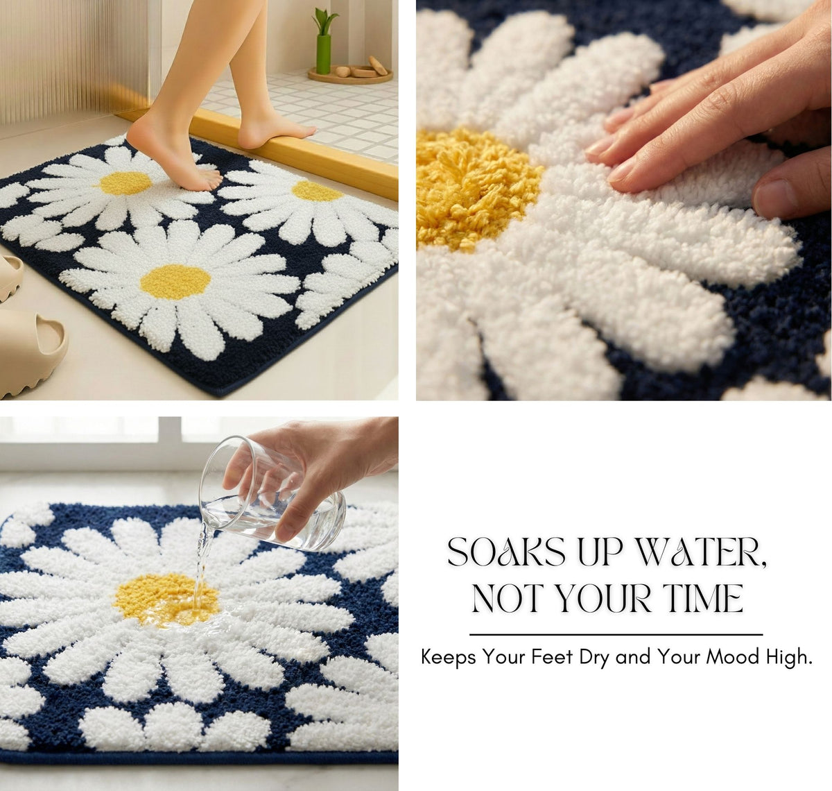 Tufted Mathmat Black White