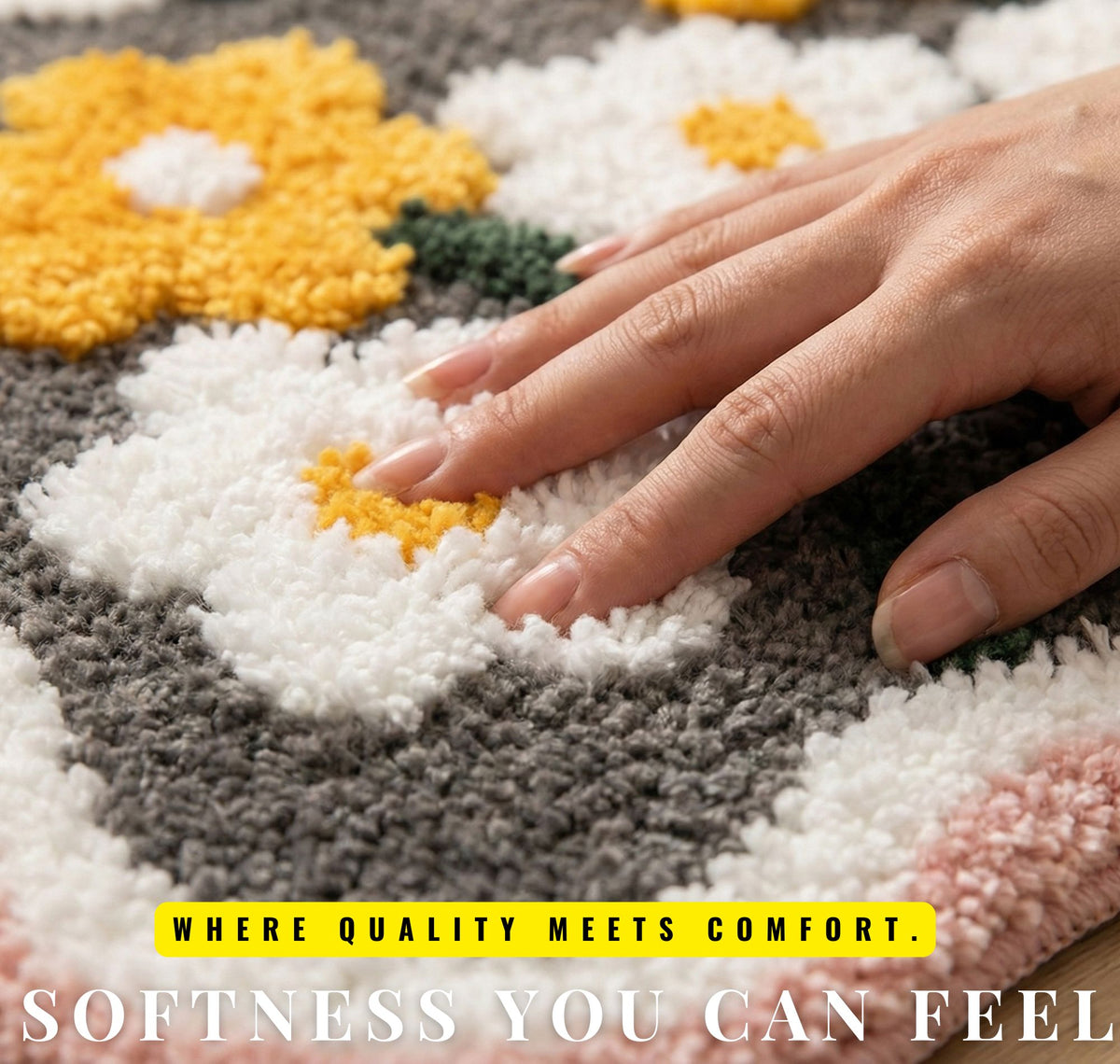 Tufted Mathmat Grey White