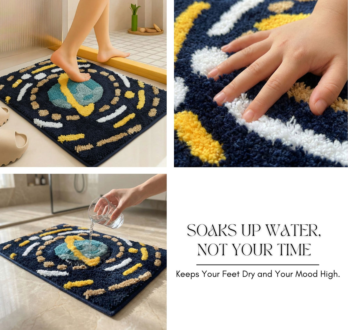 Tufted Mathmat Navy Blue