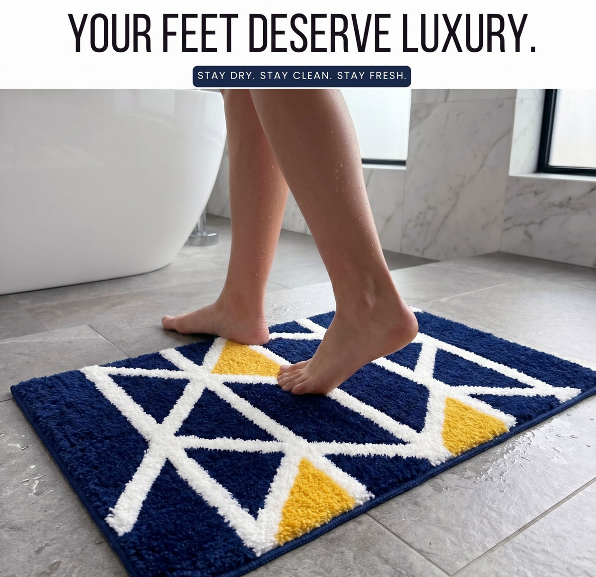 Tufted Mathmat Navy White