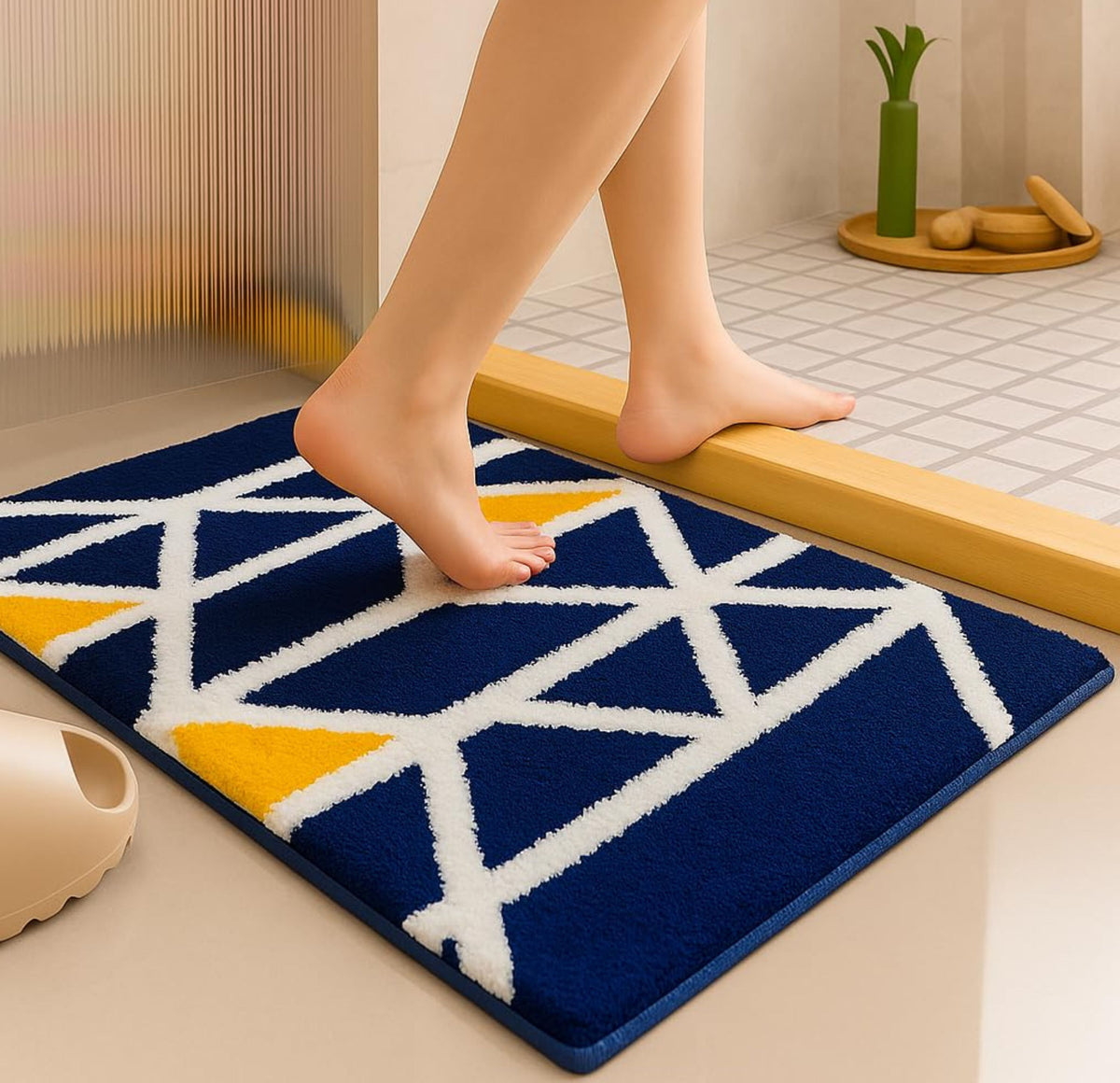 Tufted Mathmat Navy White