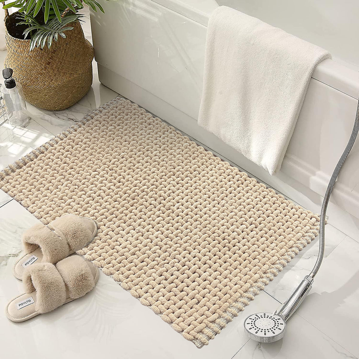 Chennile Bathmat Linen Beige