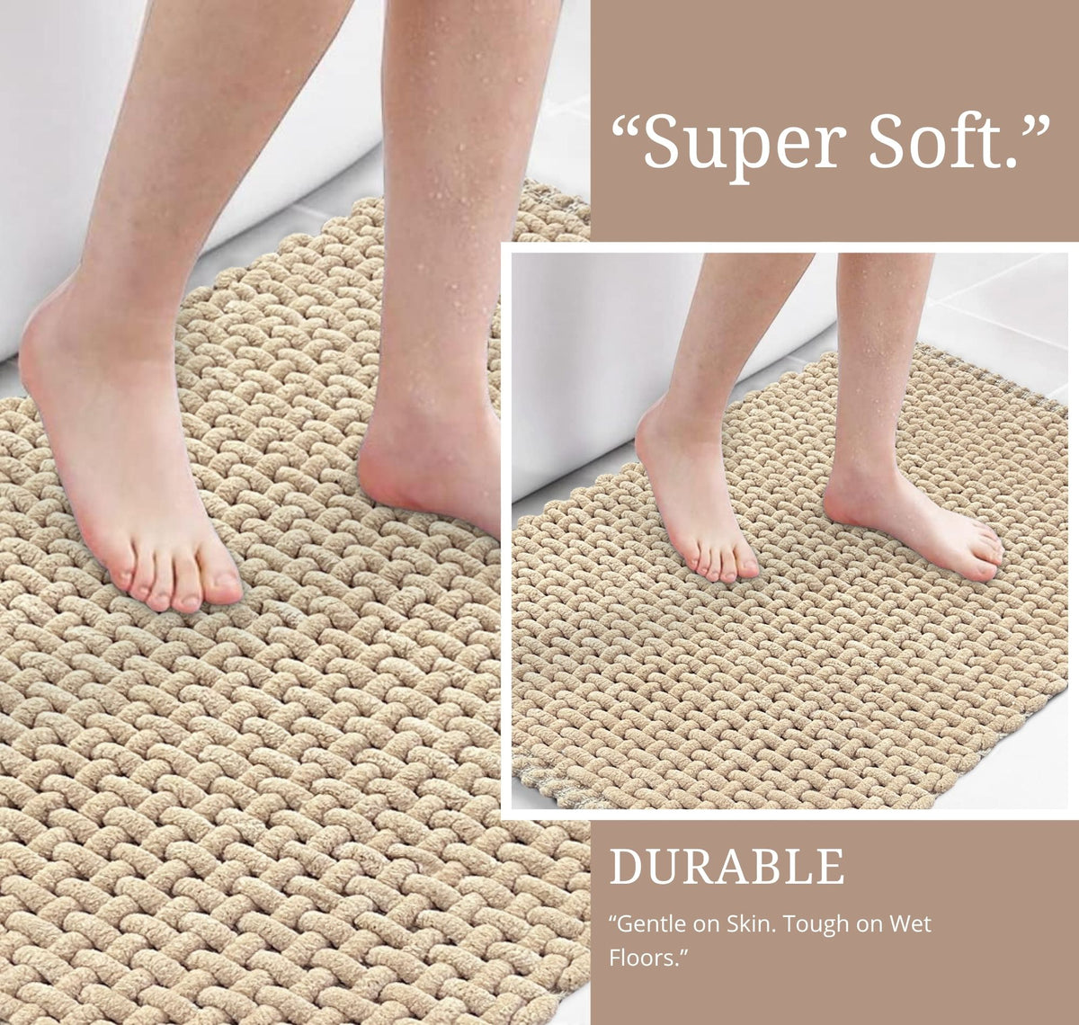 Chennile Bathmat Linen Beige