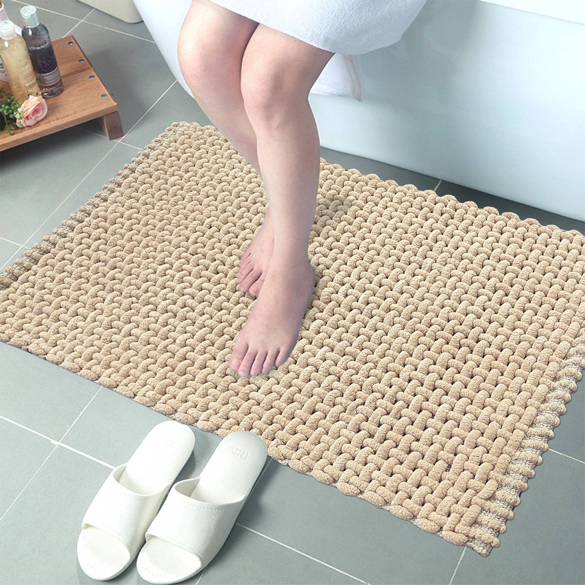 Chennile Bathmat Linen Beige