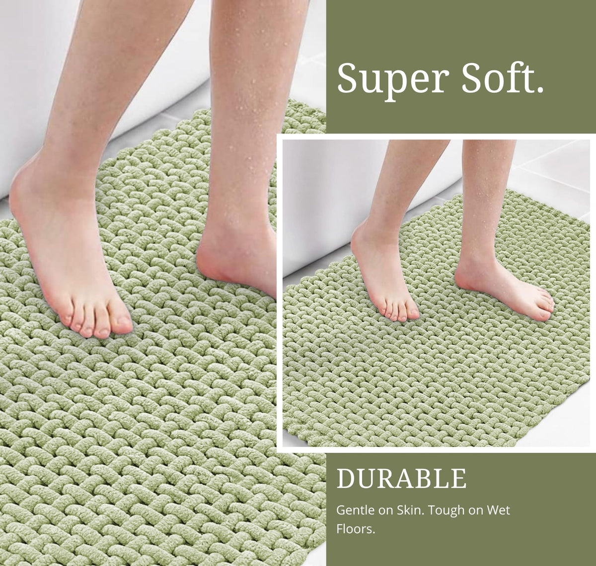 Chennile Bathmat Mint Green