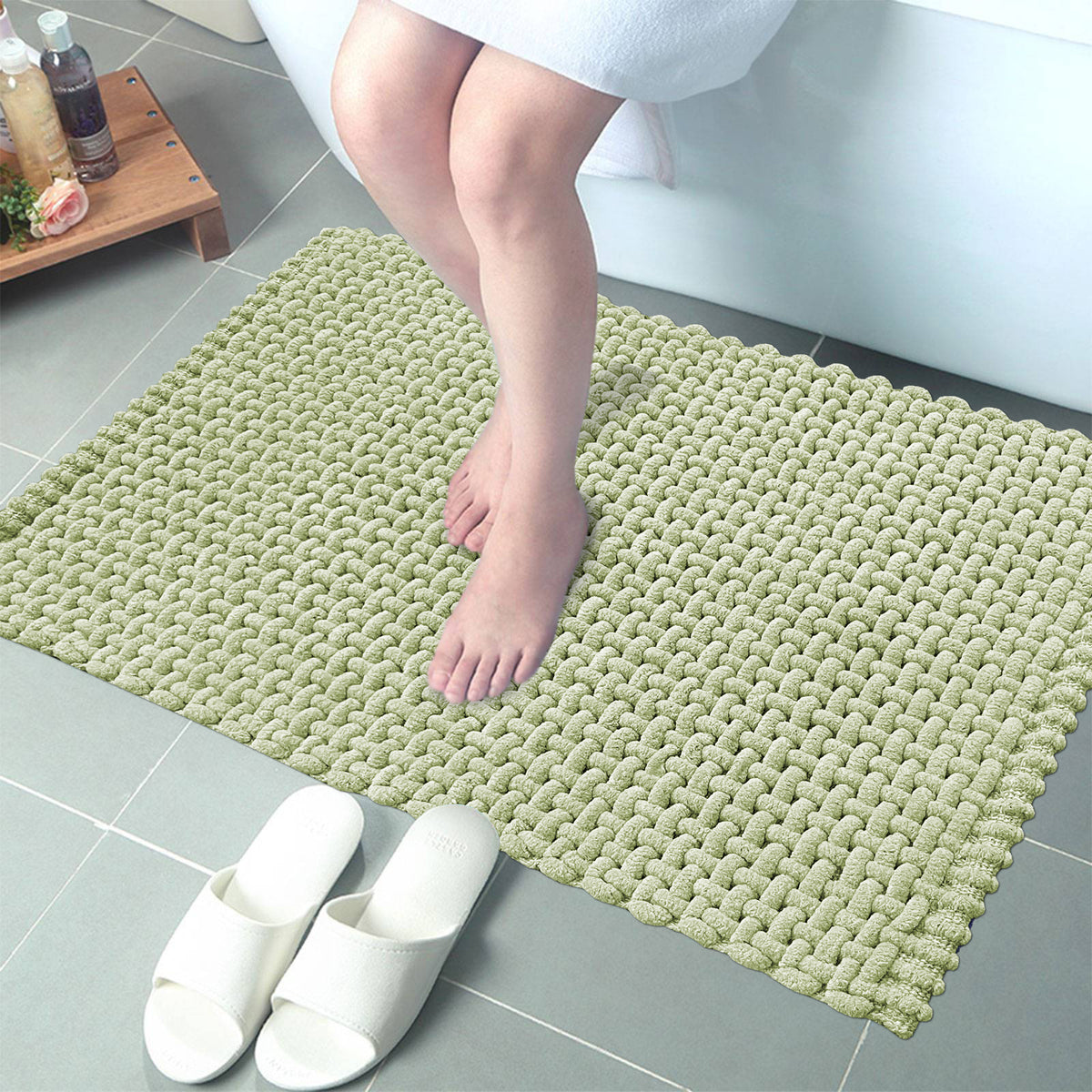 Chennile Bathmat Mint Green