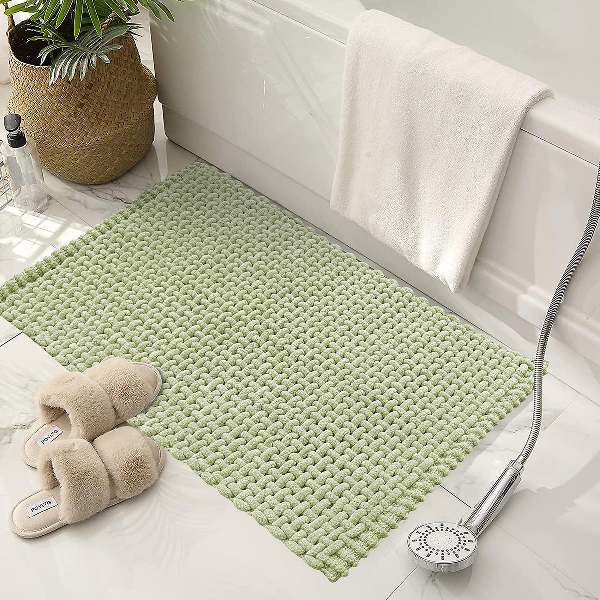 Chennile Bathmat Mint Green