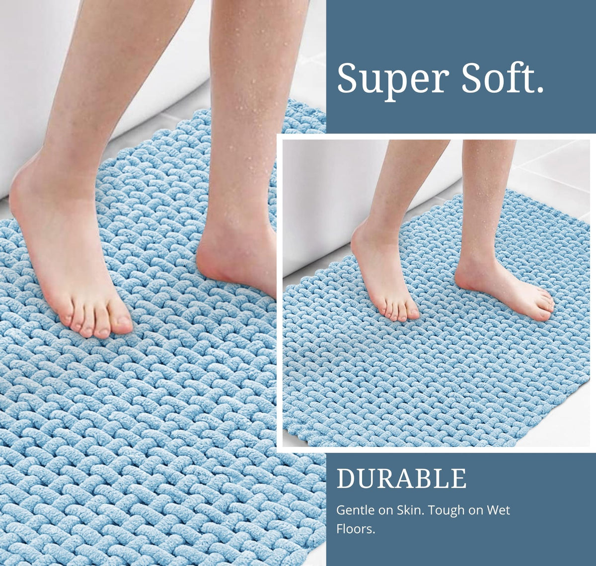 Chennile Bathmat Sky Blue