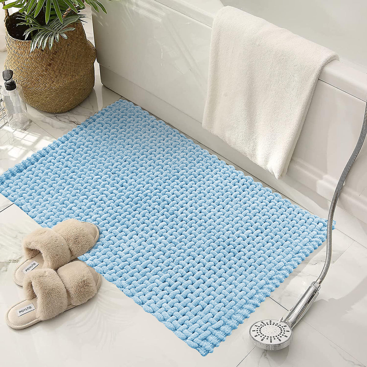 Chennile Bathmat Sky Blue