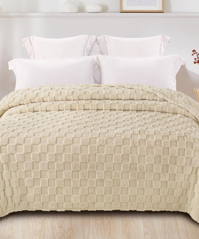 Coral  Flannel Blanket  Beige