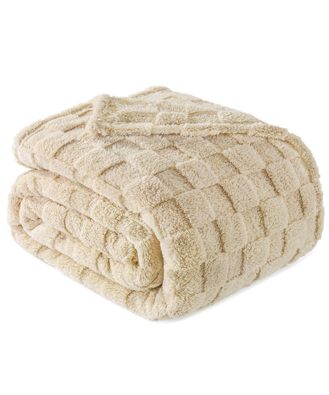 Coral  Flannel Blanket  Beige