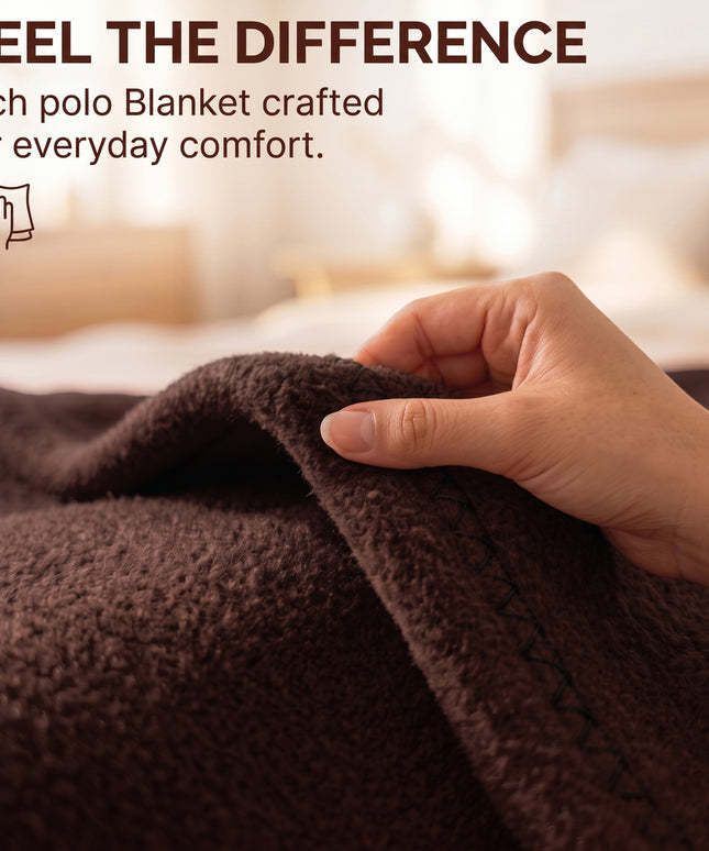 Solid Fleece Blanket  Coffee Brown