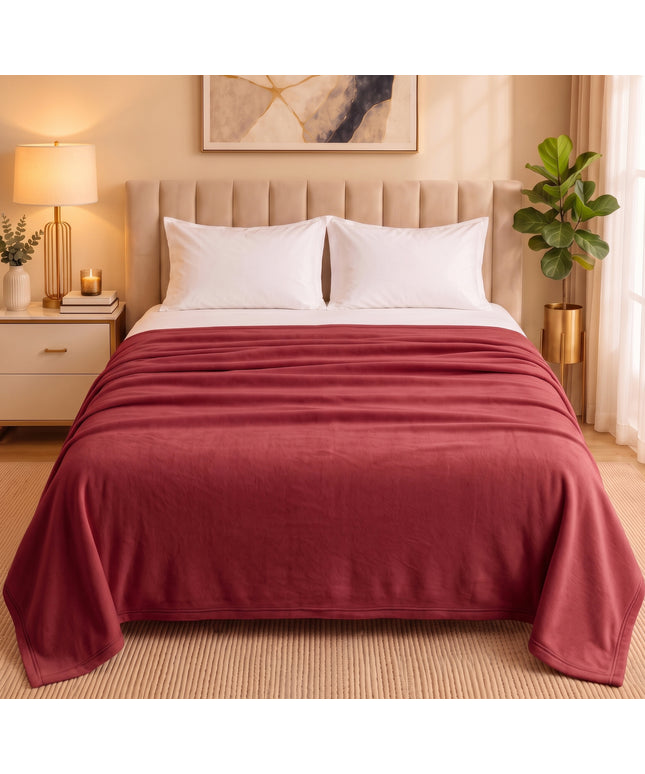 Solid Fleece Blanket  Red