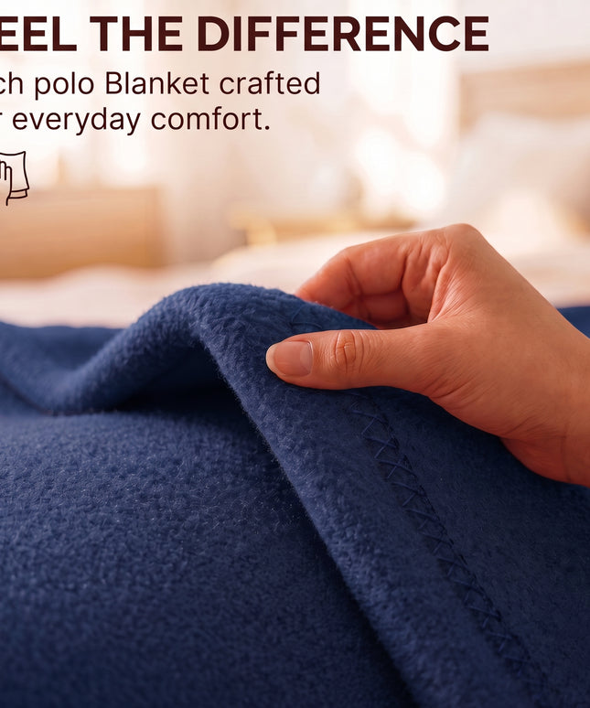 Solid Fleece Blanket  Dark Blue