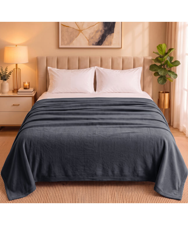 Solid Fleece Blanket  Grey