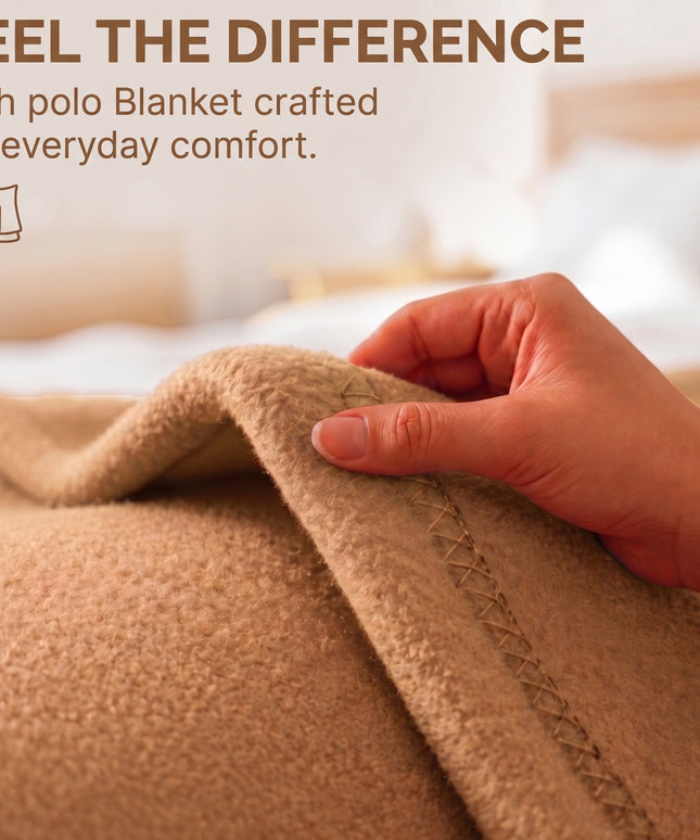 Solid Fleece Blanket  Beige