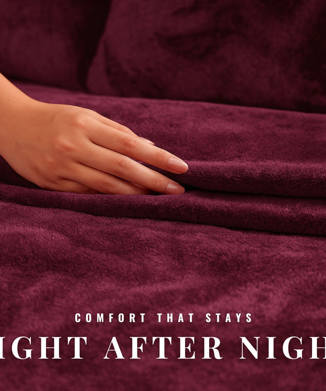 Luxury 260 GSM Flannel Blanket  Burgundy