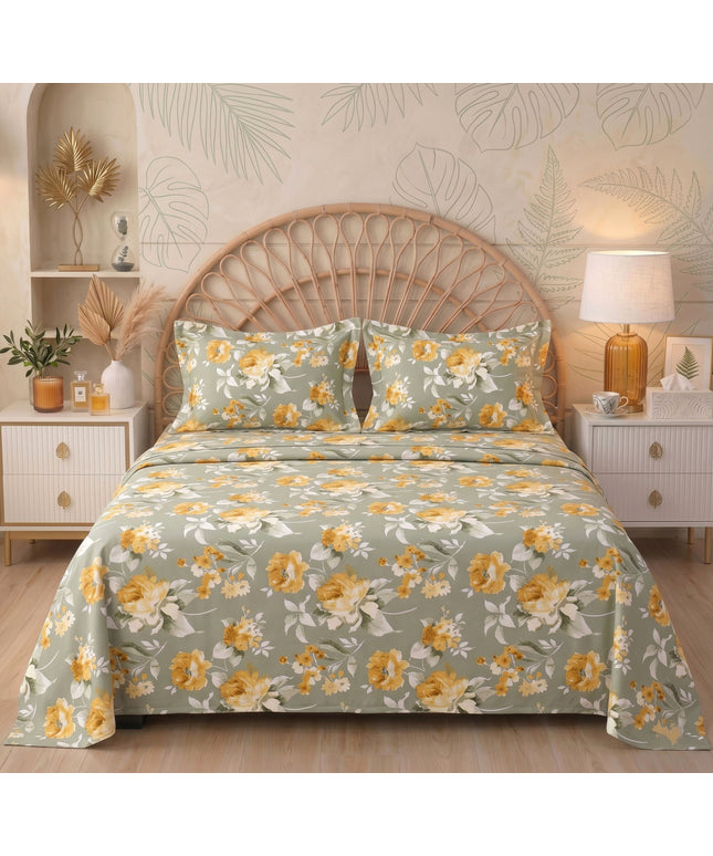 Urban Flat Bedsheet Grey Yellow