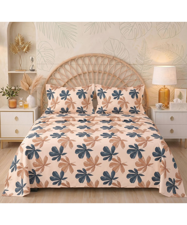 Urban Flat Bedsheet Peach Dark Grey
