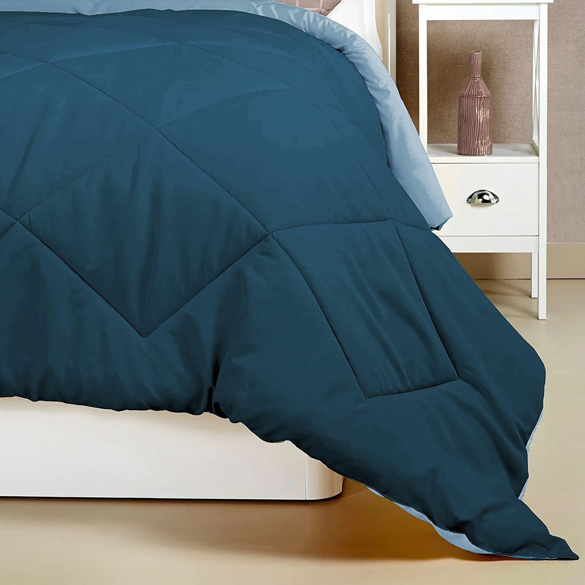 Solid Reversible Comforter Dark Blue Grey1