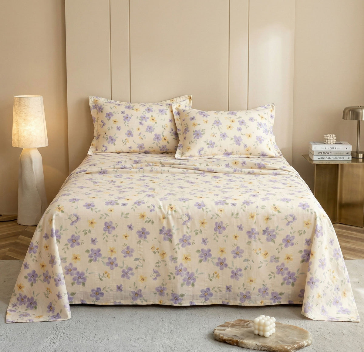 Cloud Collection Flatsheet Beige Purple