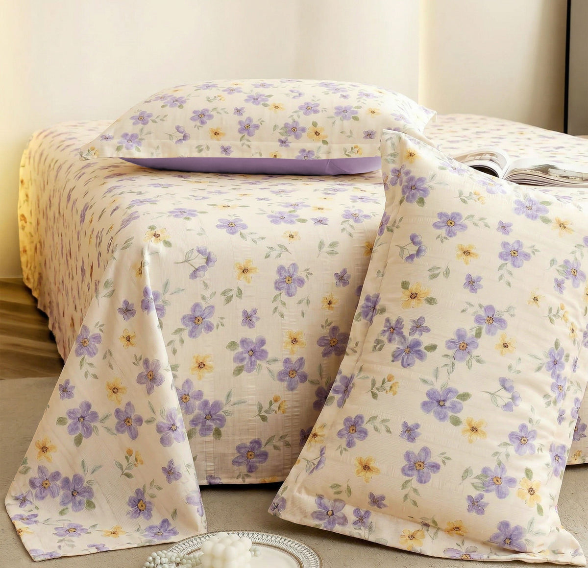 Cloud Collection Flatsheet Beige Purple