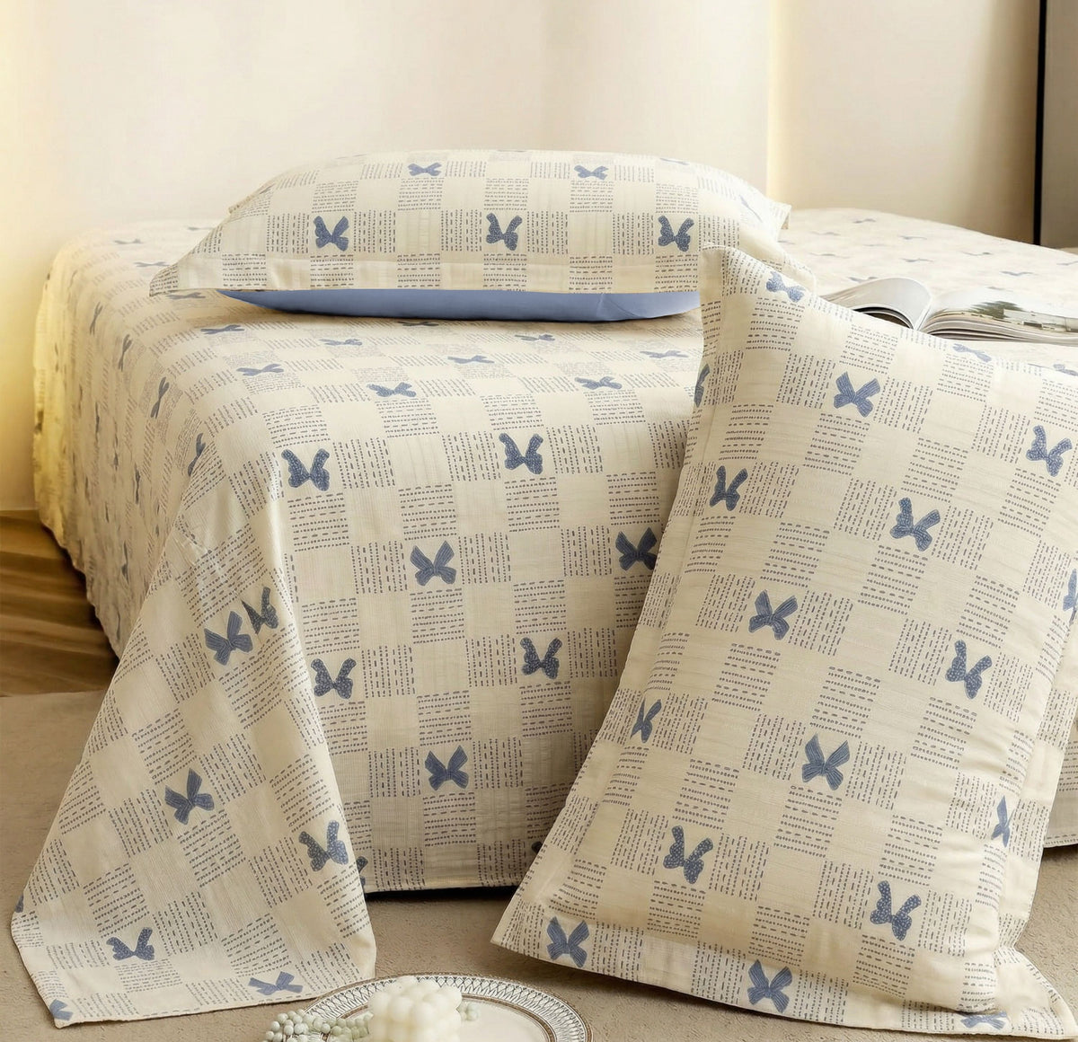 Cloud Collection Flatsheet Beige Blue