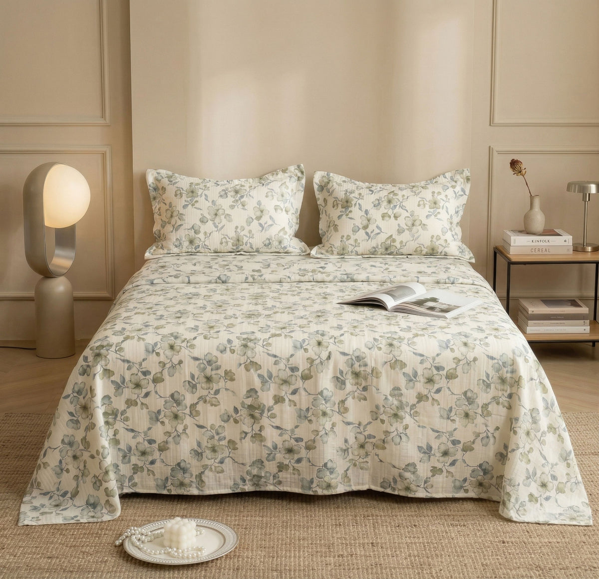 Cloud Collection Flatsheet Beige Olive Green