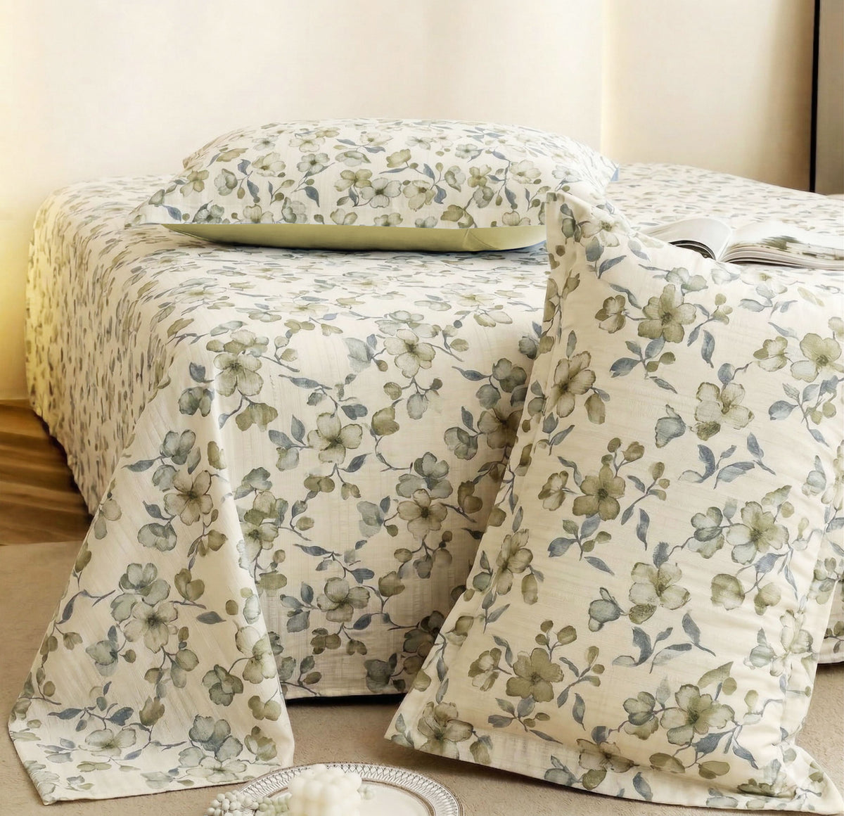 Cloud Collection Flatsheet Beige Olive Green