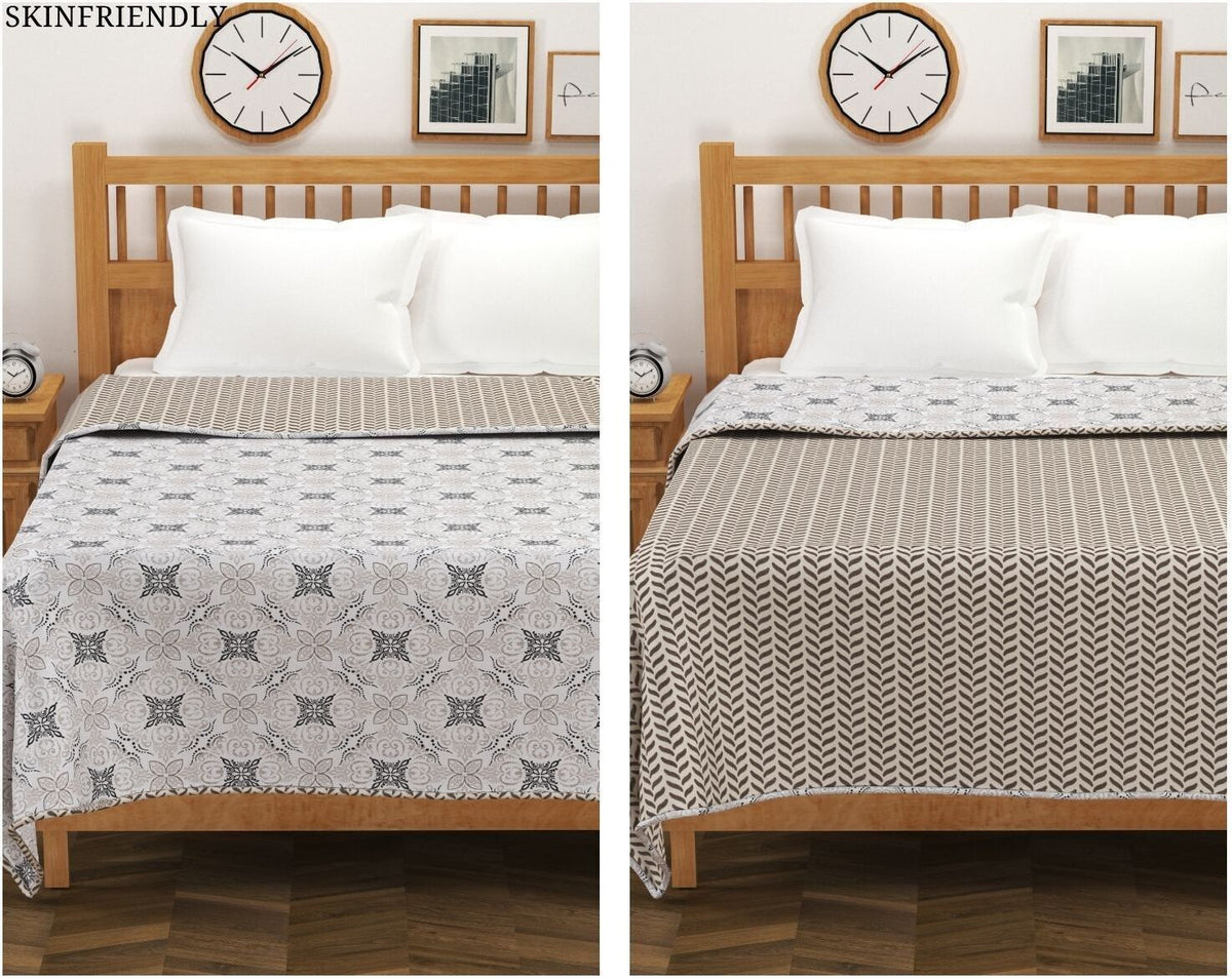 Valencia Reversible Dohar Grey Black