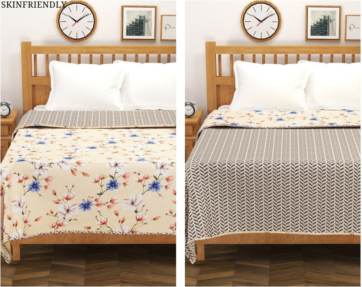 Valencia Reversible Dohar Beige Blue