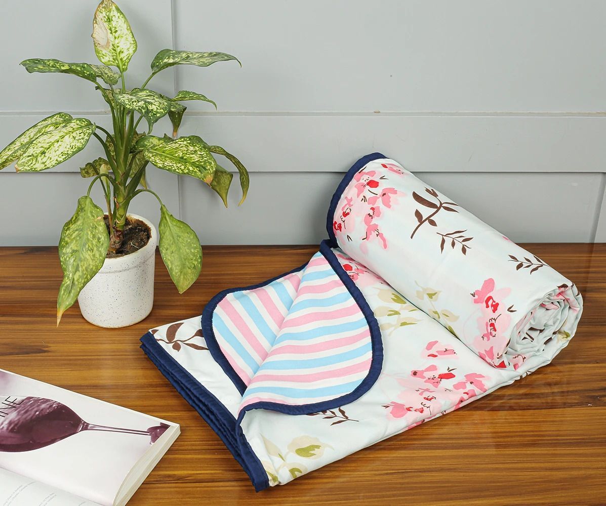 Valencia Reversible Dohar Dark Blue Pink