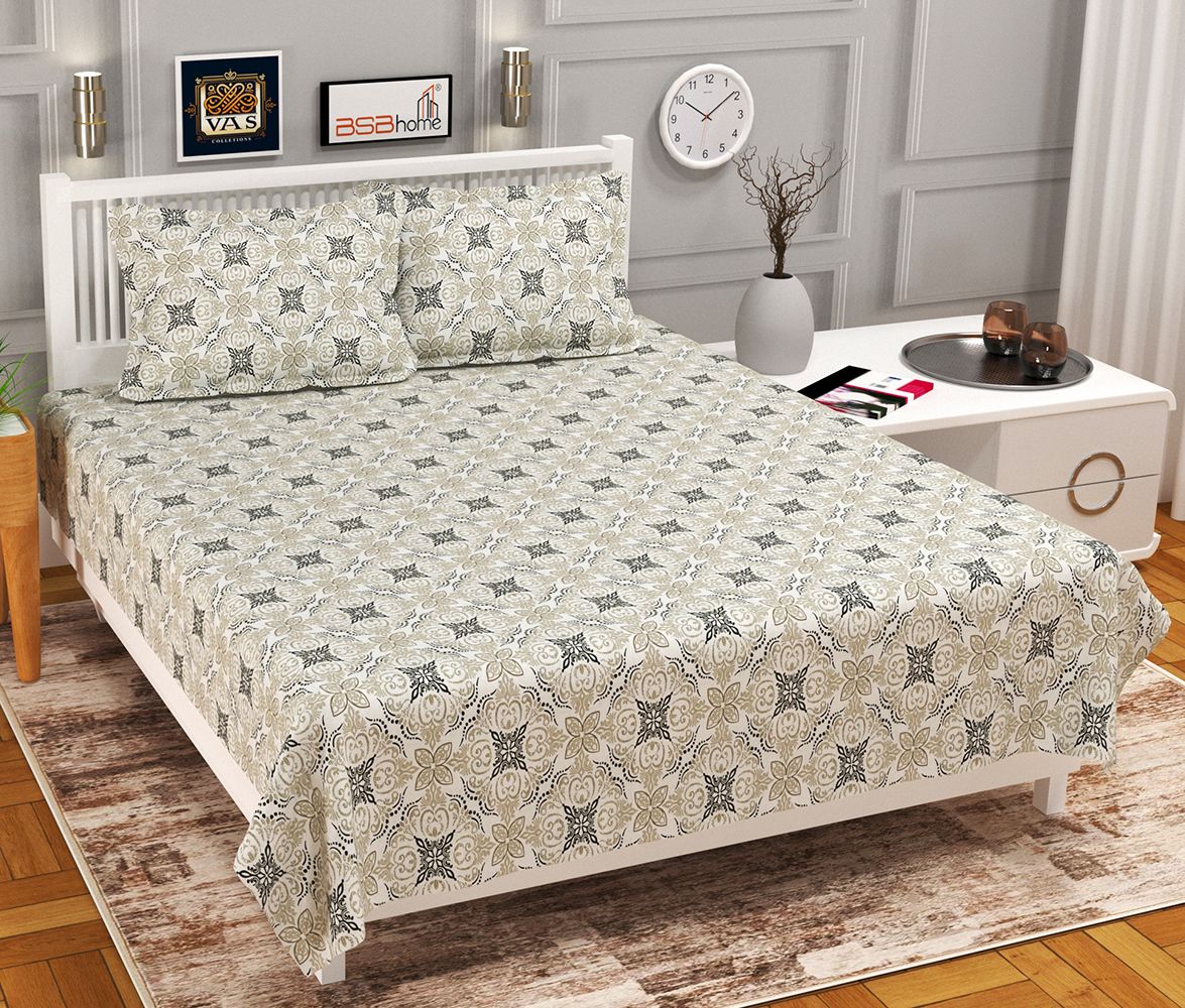 Velencia Flat Bedsheet Off White Black