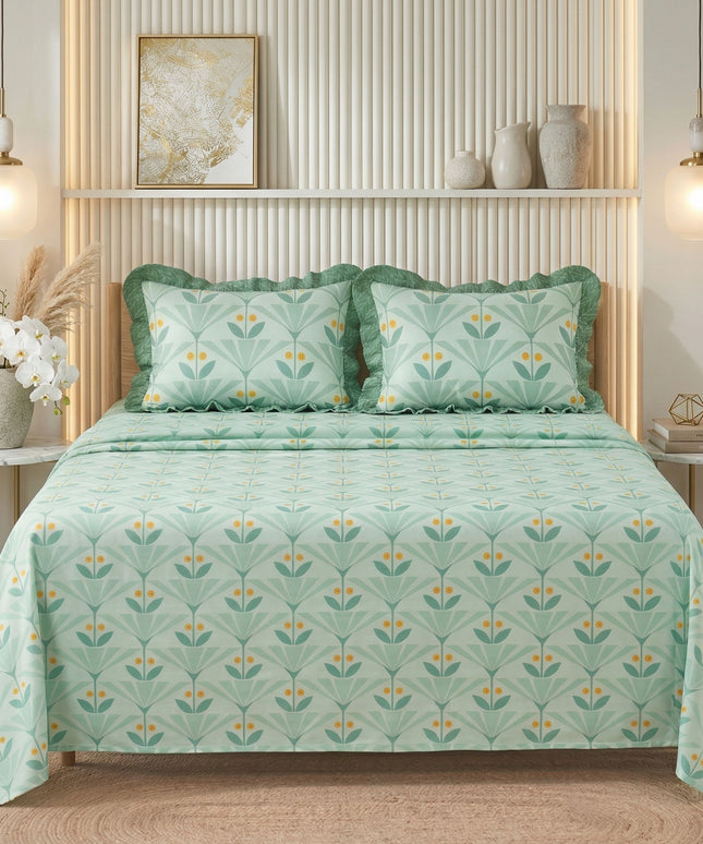 Frill Flat Bedsheet Orange