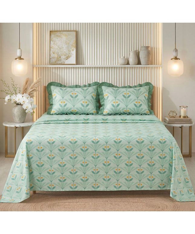 Frill Flat Bedsheet Orange