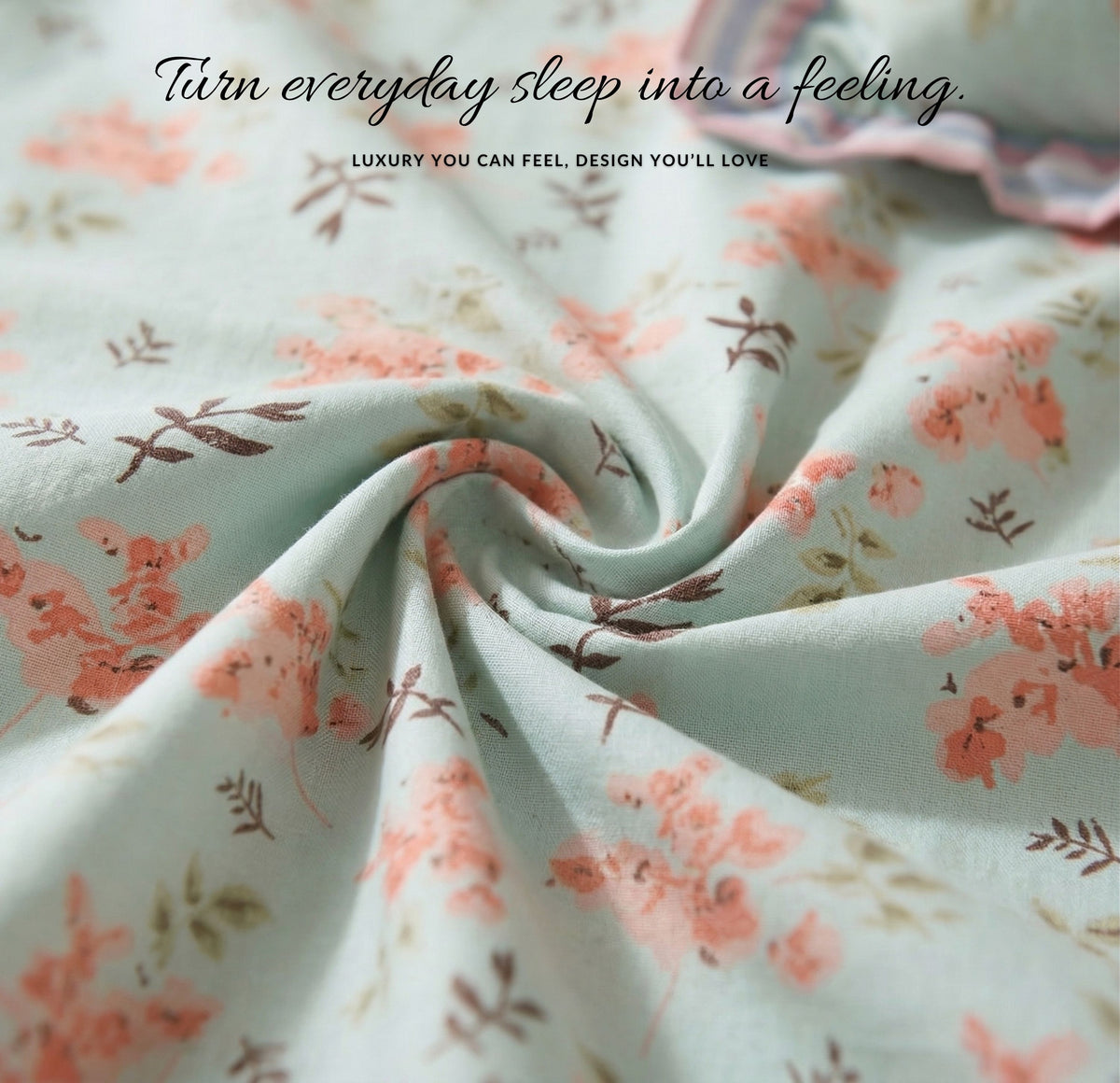 Frill Flat Bedsheet Sky Blue Pink