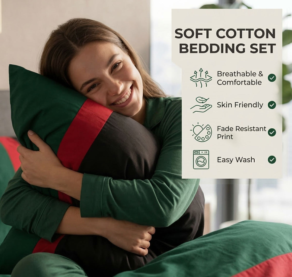Skyline Flat Bedsheet Black Green