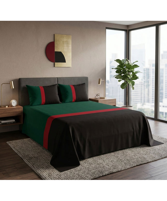 Skyline Flat Bedsheet Black Green