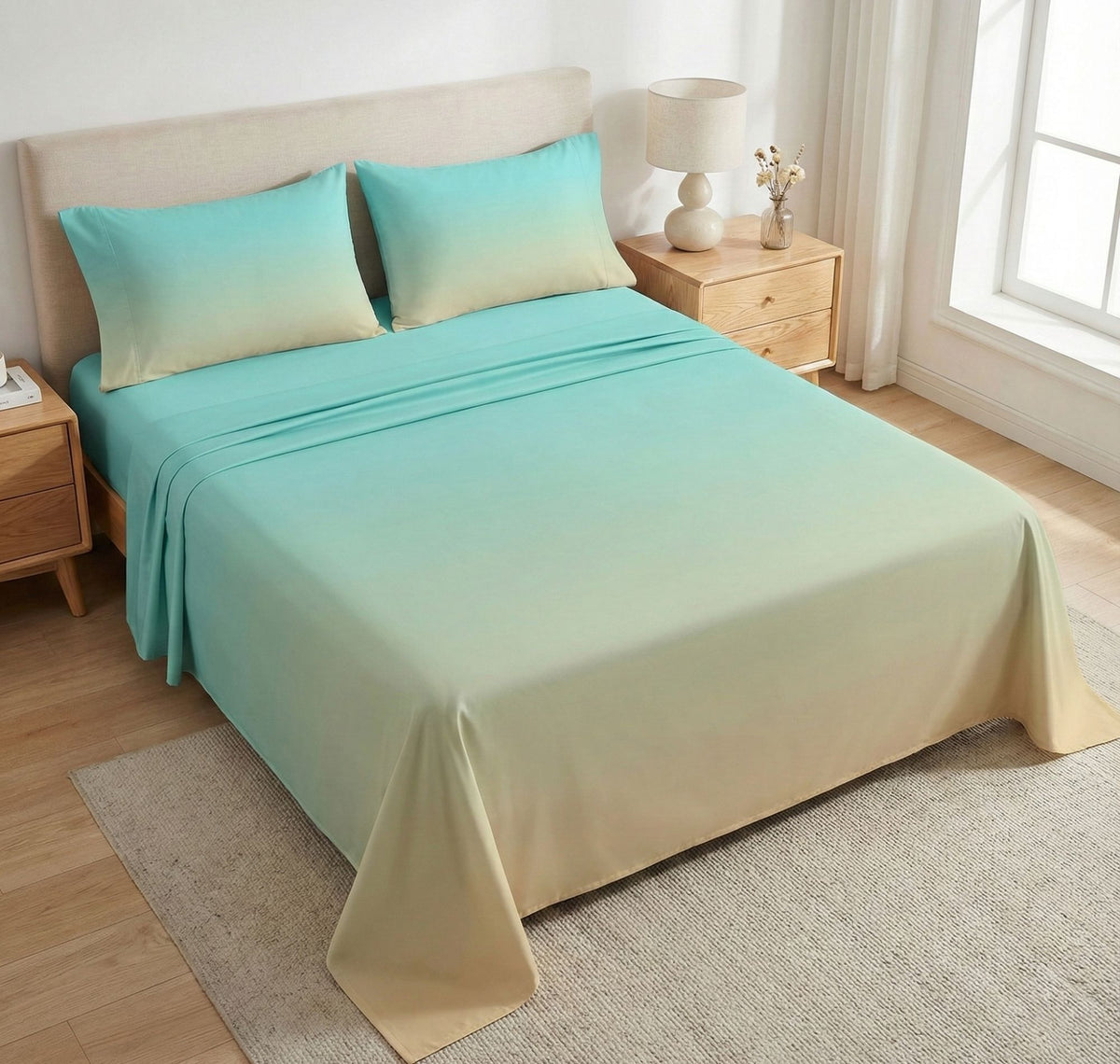 Pixel Ombre Flatsheet Sky Blue Tint