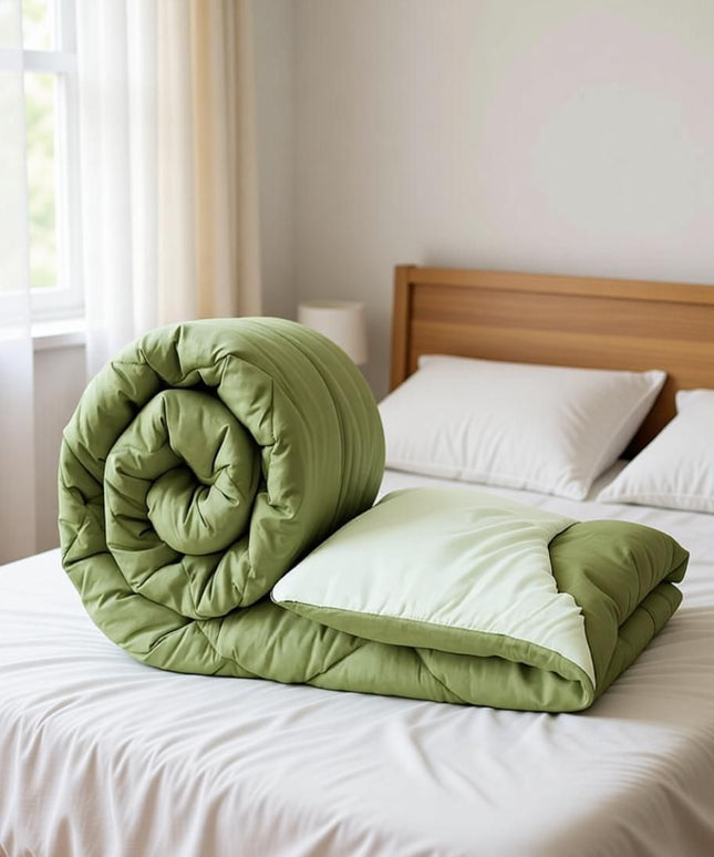 Solid Reversible Comforter Olive Green