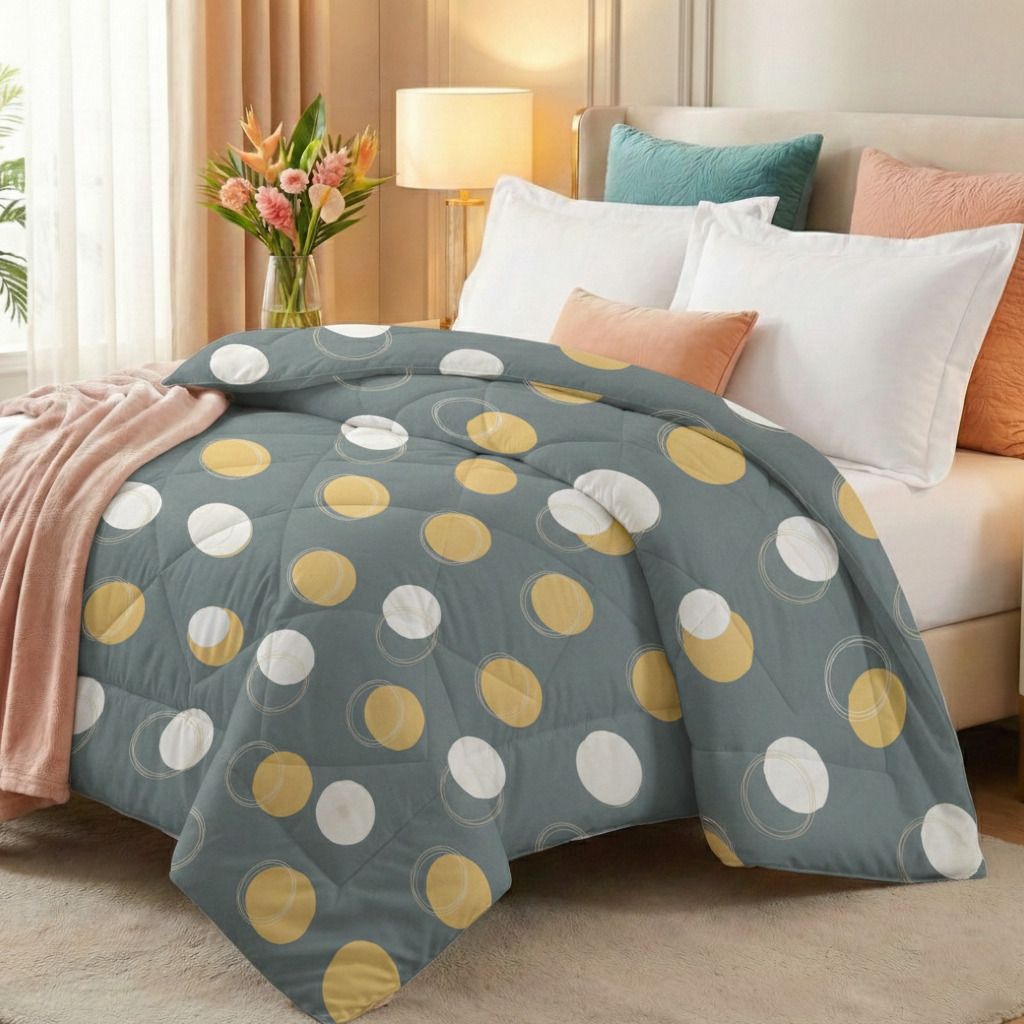 Valencia Comforter Grey Yellow