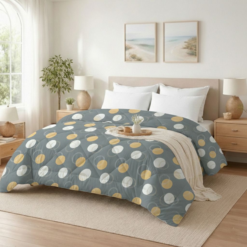 Valencia Comforter Grey Yellow