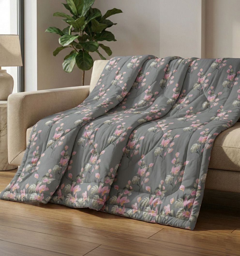 Valencia Comforter Grey Pink